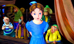 A scene with Wendy from Peter Pan’s Flight attraction at the Magic Kingdom.